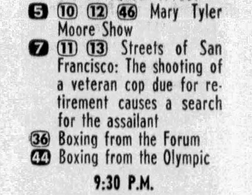 TV guide listing