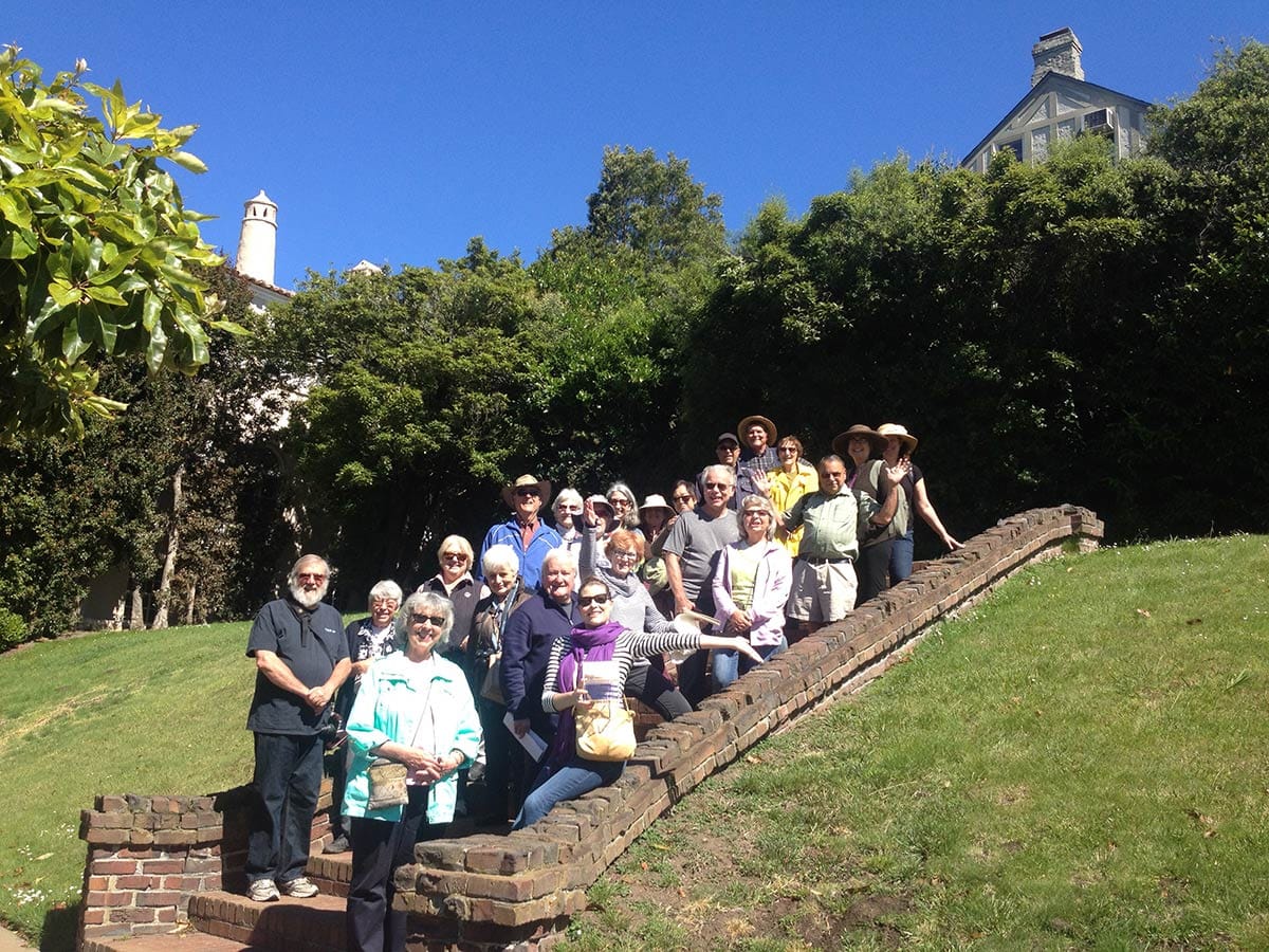 people on brick staircase