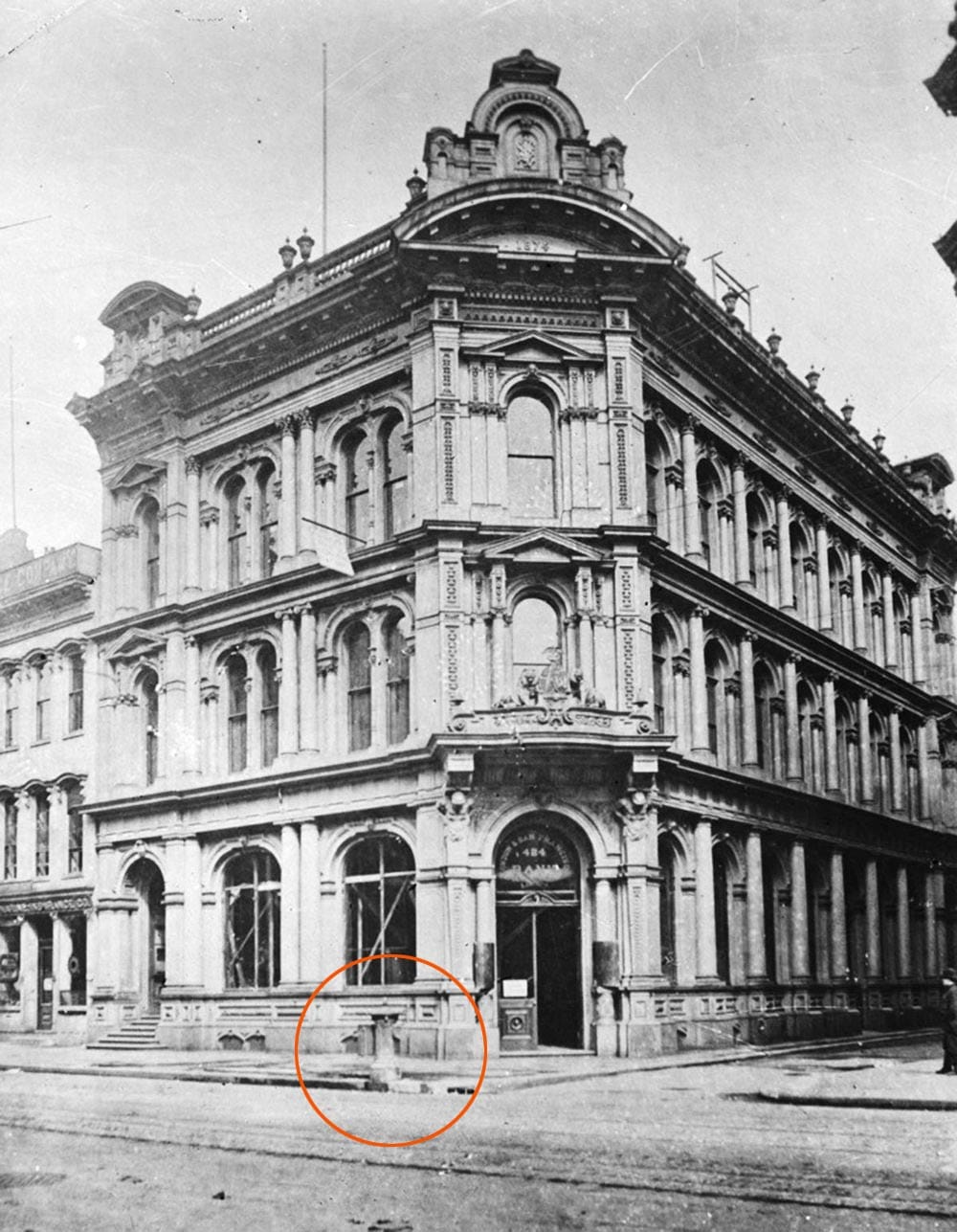 old building and hitching post