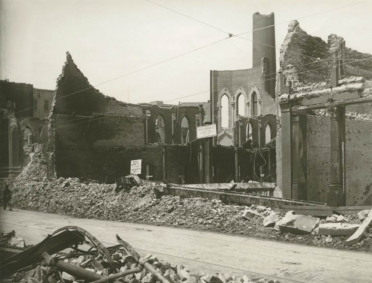 ruins of St Patrick's church after 1906 earthquake