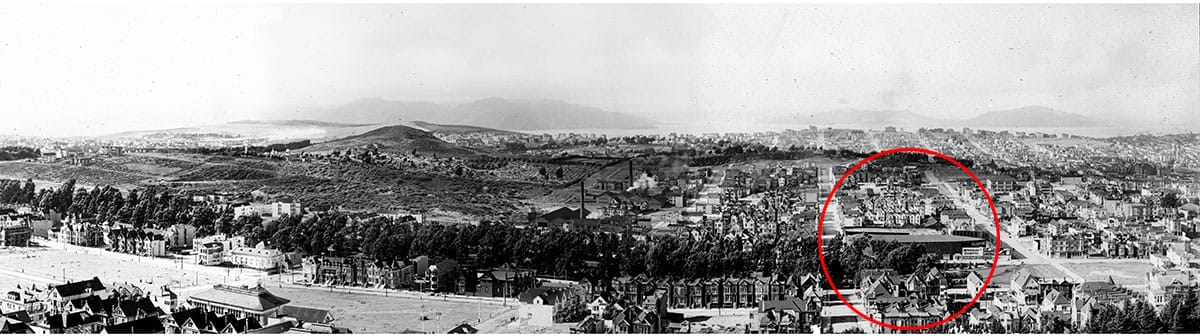 panorama photo over Haight neighborhood