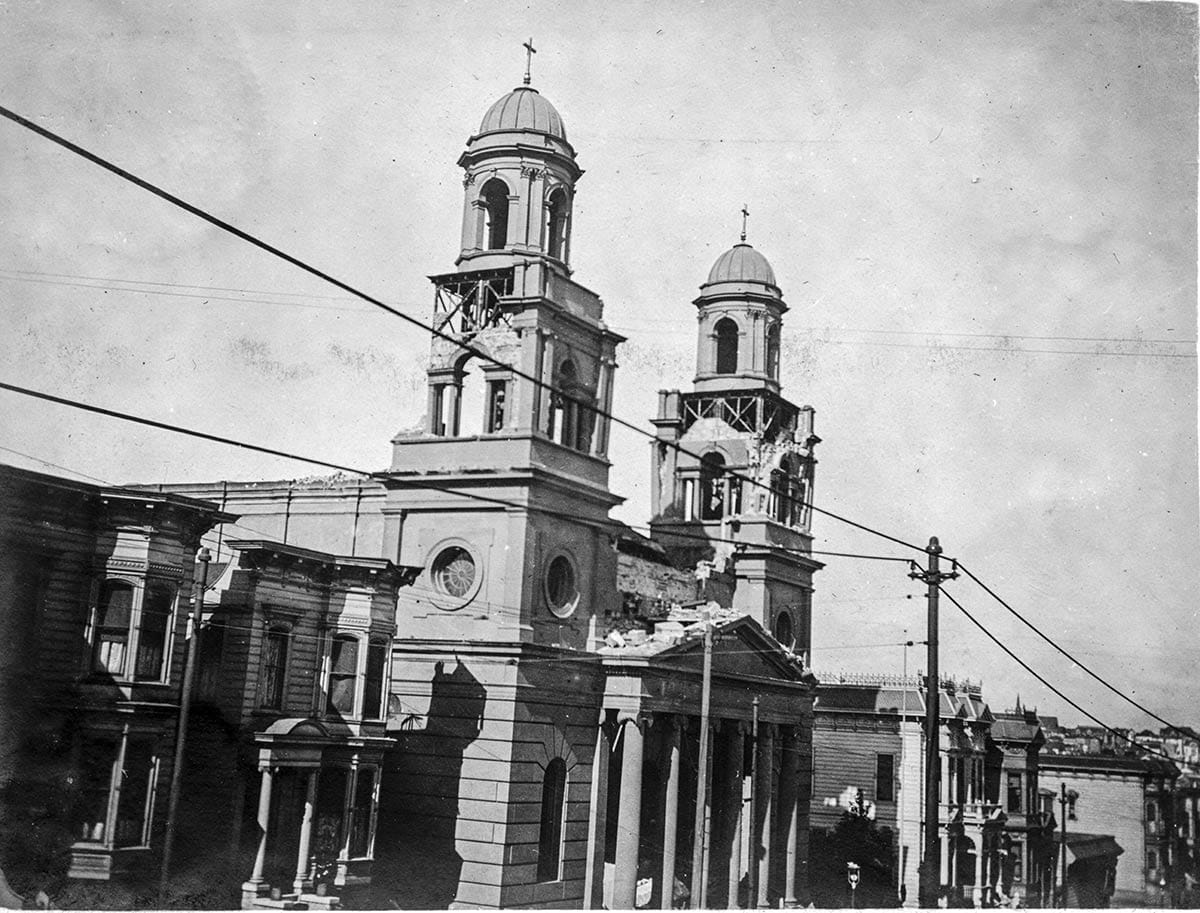 earthquake-damaged church